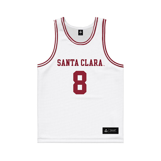 SCU - NCAA Men's Basketball : Elijah Mahi - White Basketball Jersey-0