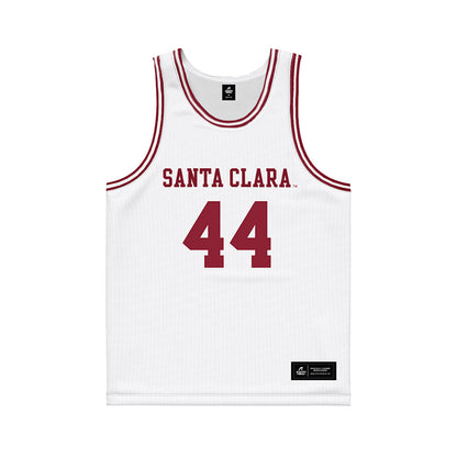 SCU - NCAA Men's Basketball : Jacob Ensminger - White Basketball Jersey