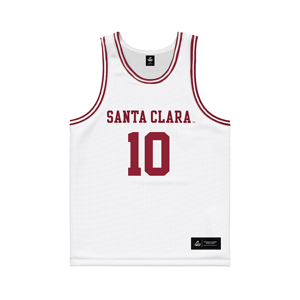 SCU - NCAA Men's Basketball : Noah Badibanga - White Basketball Jersey-0