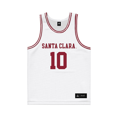 SCU - NCAA Men's Basketball : Noah Badibanga - White Basketball Jersey-0
