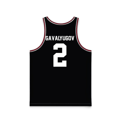 SCU - NCAA Men's Basketball : Aleksandar Gavalyugov - Black Basketball Jersey-1