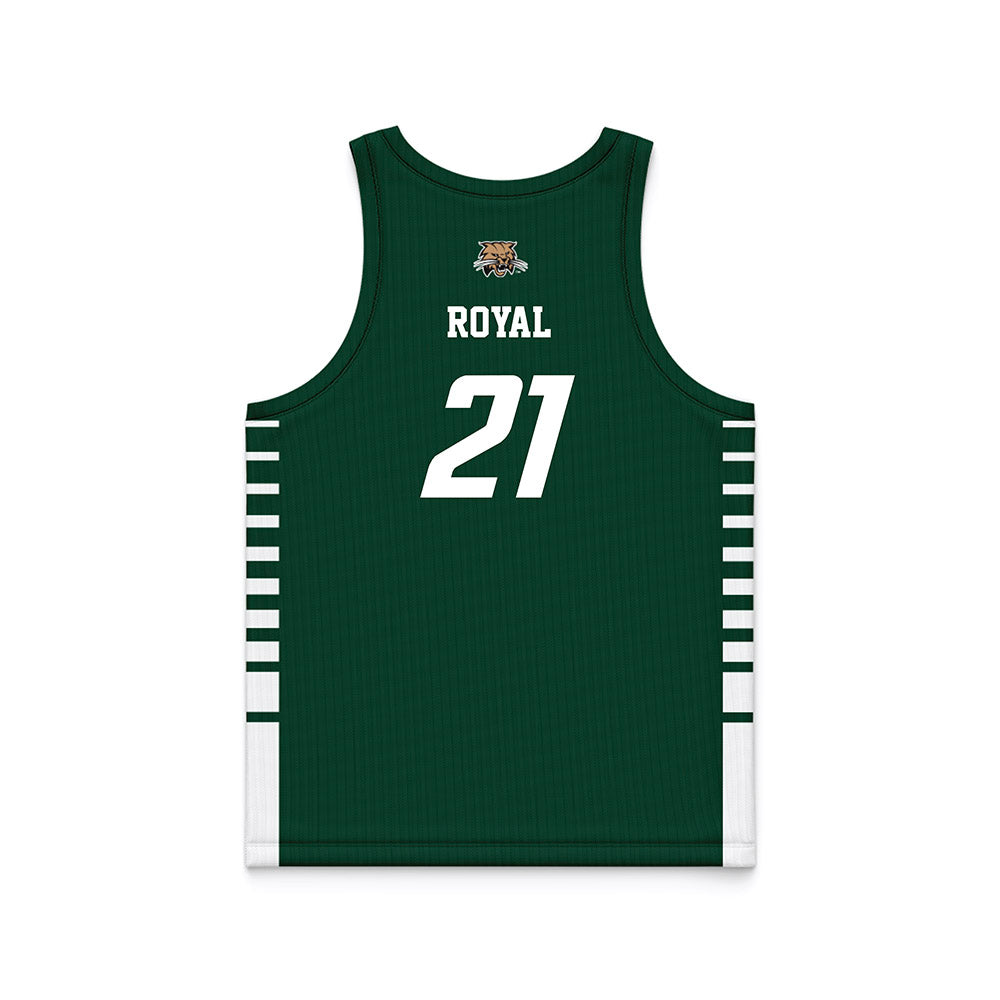 Ohio - NCAA Men's Basketball : Devin Royal - Green Basketball Jersey-1