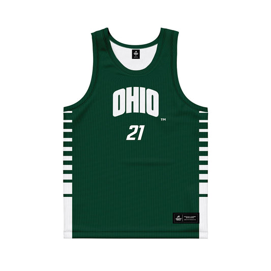 Ohio - NCAA Men's Basketball : Jesse Burris - Green Basketball Jersey