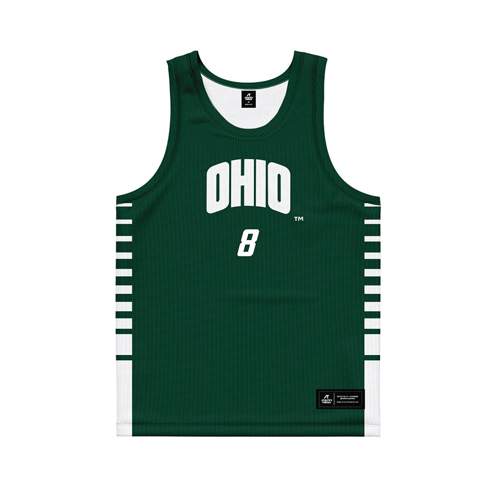 Ohio - NCAA Men's Basketball : Zay Mosley - Green Basketball Jersey-0