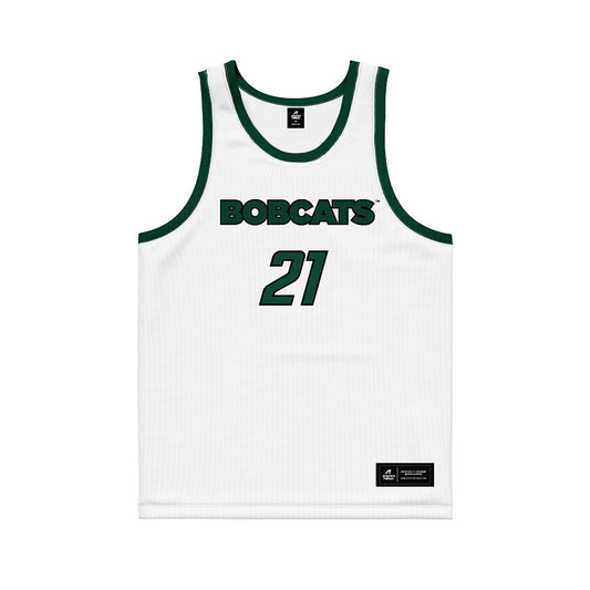 Ohio - NCAA Men's Basketball : Jesse Burris - White Basketball Jersey