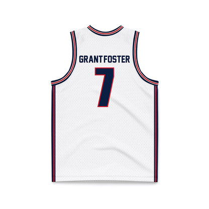 Gonzaga - NCAA Men's Basketball : Tyon Grant-Foster - White Basketball Jersey-1