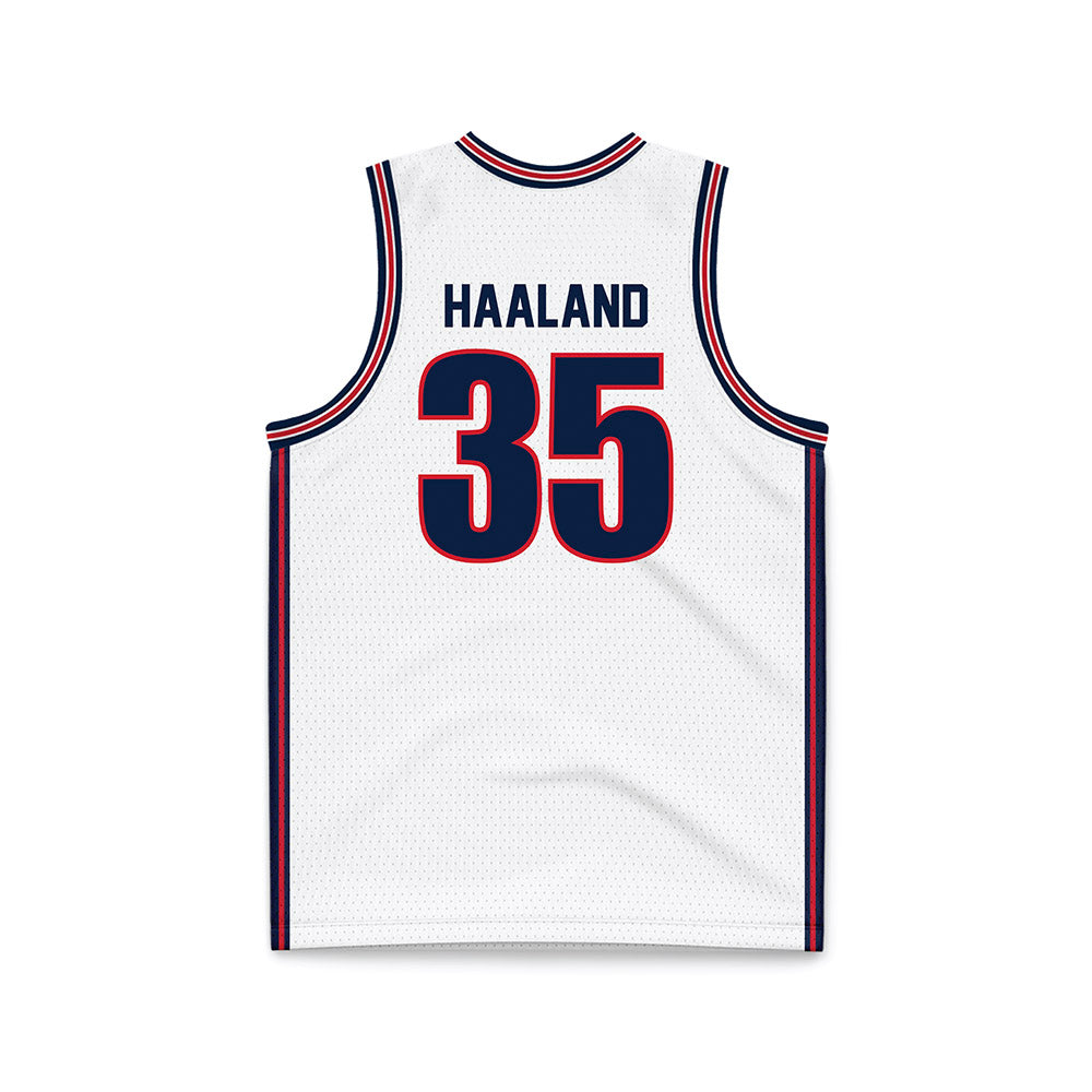 Gonzaga - NCAA Men's Basketball : Noah Haaland - White Basketball Jersey