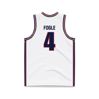 Gonzaga - NCAA Men's Basketball : Davis Fogle - White Basketball Jersey-1