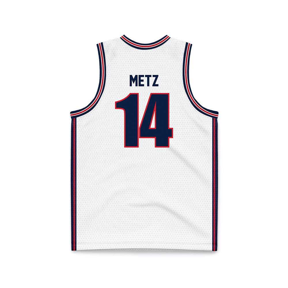 Gonzaga - NCAA Men's Basketball : Alonzo Metz - White Basketball Jersey-1