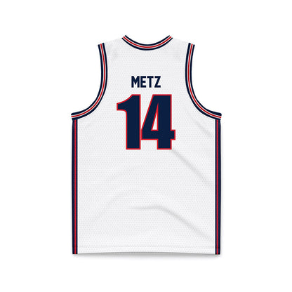 Gonzaga - NCAA Men's Basketball : Alonzo Metz - White Basketball Jersey-1