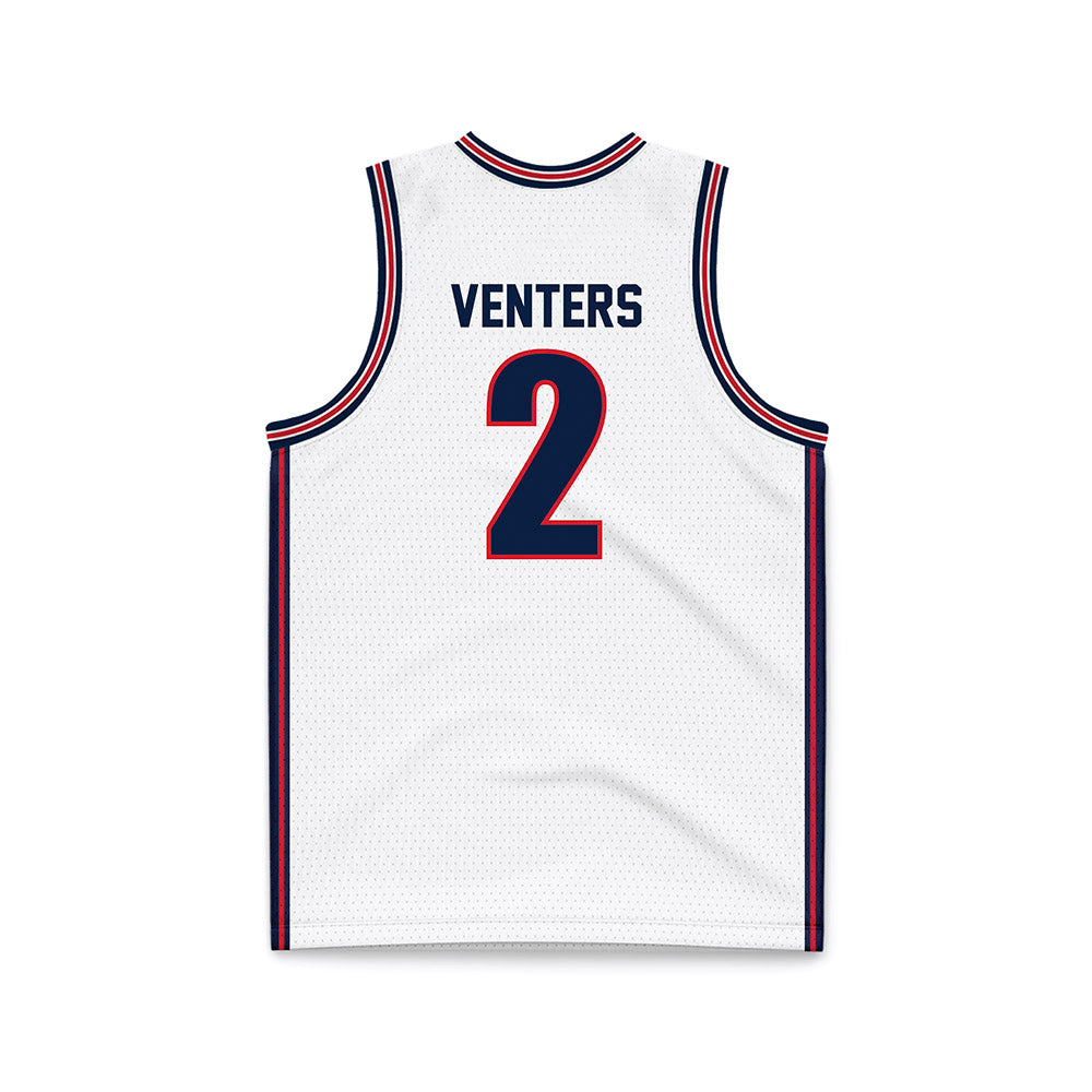 Gonzaga - NCAA Men's Basketball : Steele Venters - White Basketball Jersey