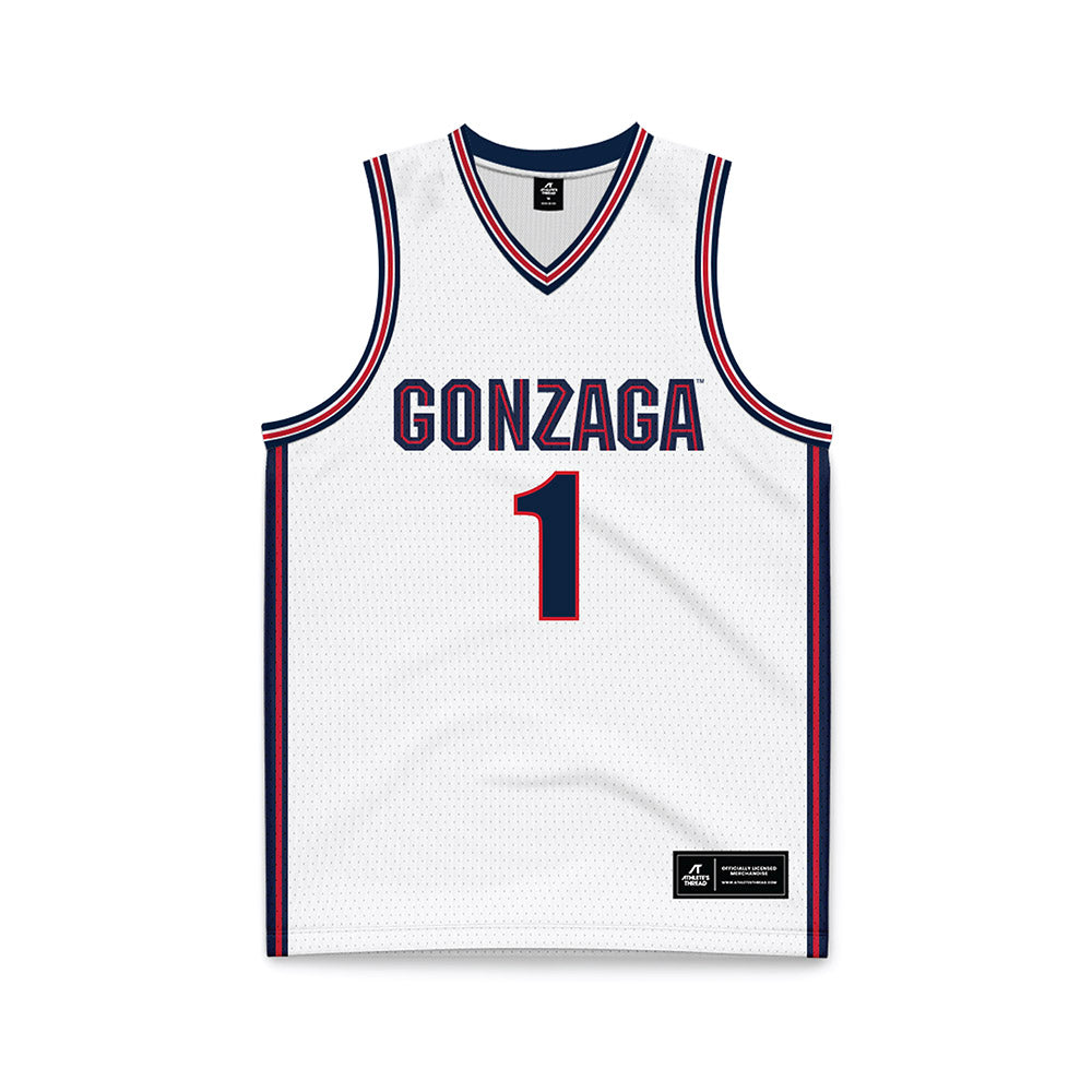 Gonzaga - NCAA Men's Basketball : Michael Ajayi - White Basketball Jersey-0