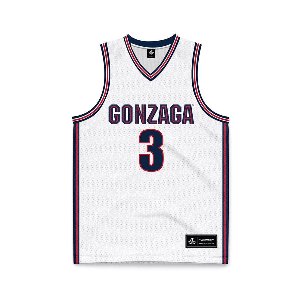 Gonzaga - NCAA Men's Basketball : Braeden Smith - White Basketball Jersey