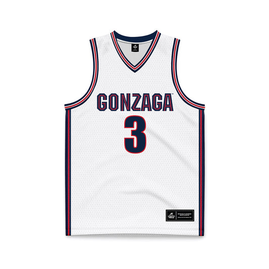 Gonzaga - NCAA Men's Basketball : Braeden Smith - White Basketball Jersey