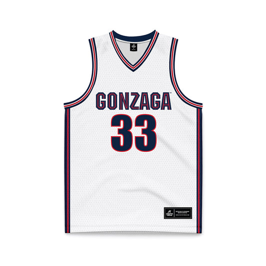 Gonzaga - NCAA Men's Basketball : Benjamin Gregg - White Basketball Jersey