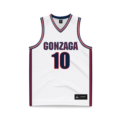 Gonzaga - NCAA Men's Basketball : Joaquim ArauzMoore - White Basketball Jersey