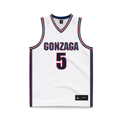 Gonzaga - NCAA Men's Basketball : Emmanuel Innocenti - White Basketball Jersey