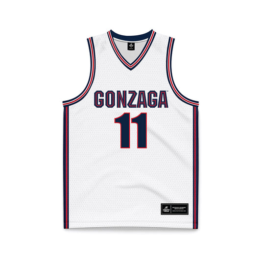 Gonzaga - NCAA Men's Basketball : Nolan Hickman - White Basketball Jersey