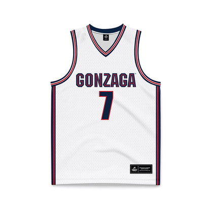 Gonzaga - NCAA Men's Basketball : Tyon Grant-Foster - White Basketball Jersey-0