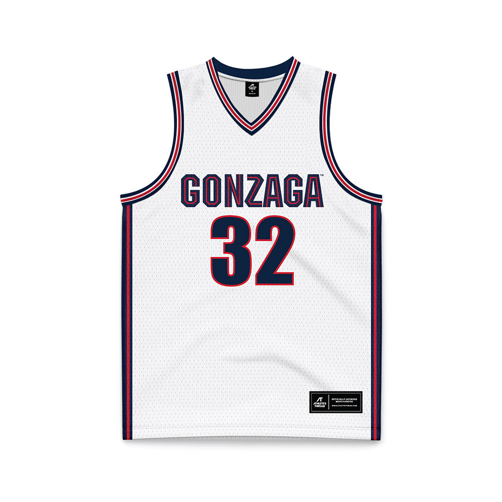 Gonzaga - NCAA Men's Basketball : Parker Jefferson - White Basketball Jersey-0