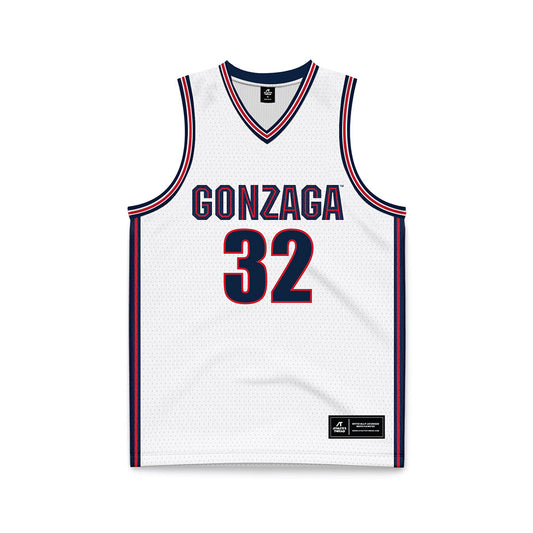 Gonzaga - NCAA Men's Basketball : Parker Jefferson - White Basketball Jersey-0
