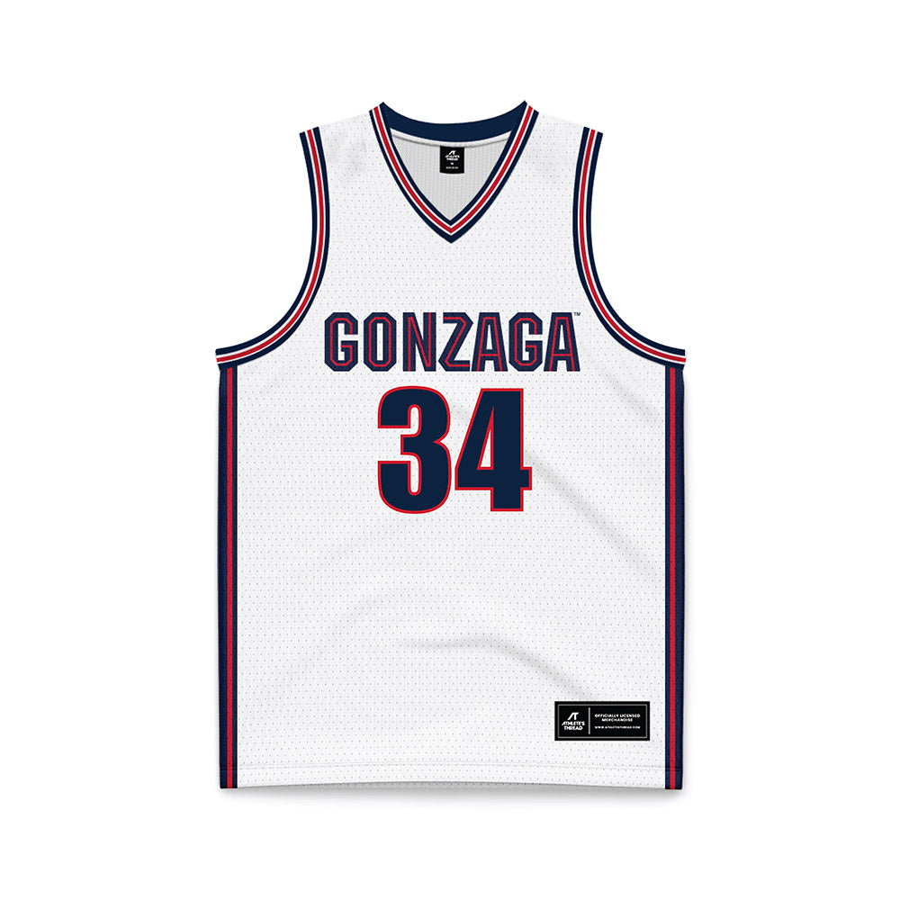 Gonzaga - NCAA Men's Basketball : Braden Huff - White Basketball Jersey