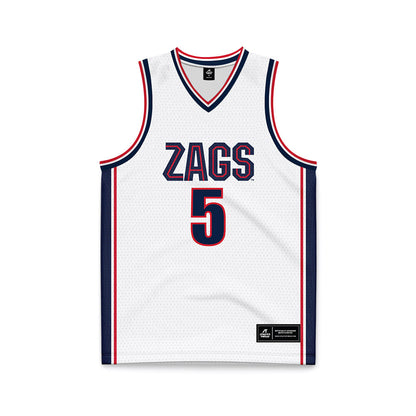 Gonzaga - NCAA Women's Basketball : Maud Huijbens - White Basketball Jersey