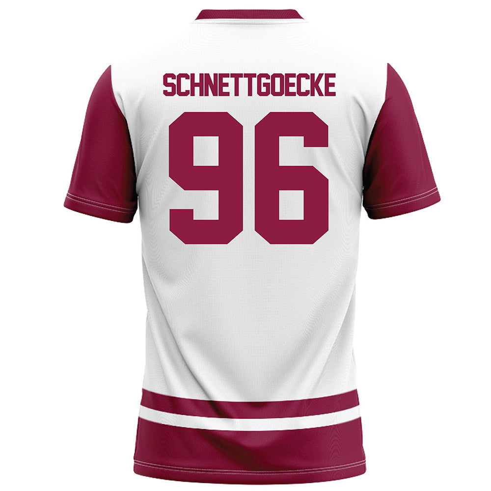 NMSU - NCAA Football : Cole Schnettgoecke - White Football Jersey-1