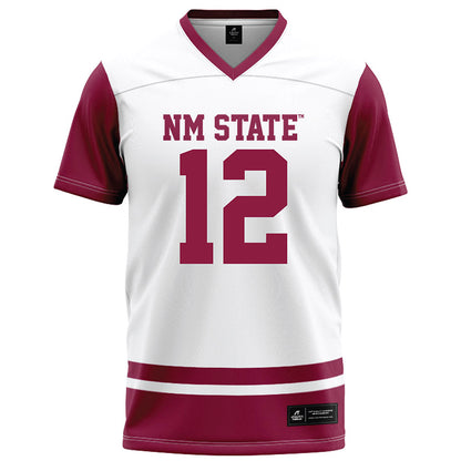 NMSU - NCAA Football : Tory Gethers - White Football Jersey-0