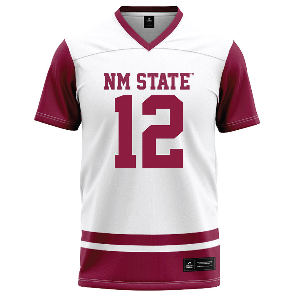 NMSU - NCAA Football : Tyler King - White Football Jersey-0