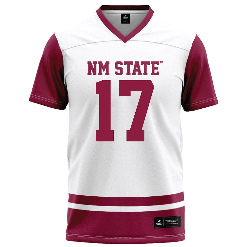 NMSU - NCAA Football : Tj Pride Jr - White Football Jersey-0