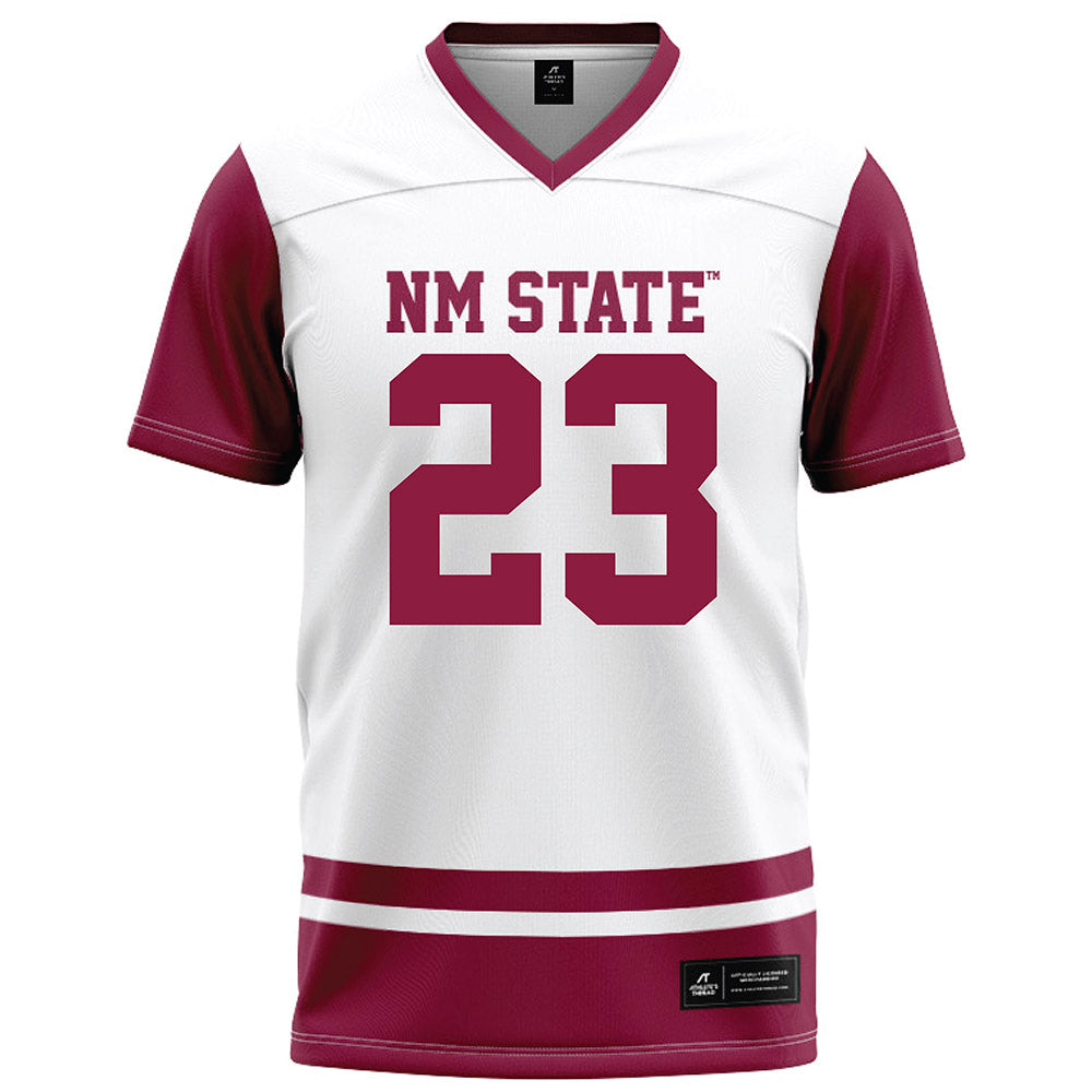 NMSU - NCAA Football : Stilton Mckelvey - White Football Jersey-0