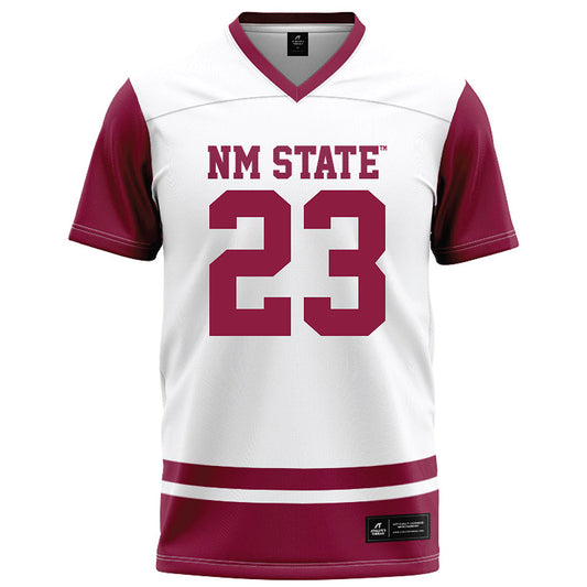 NMSU - NCAA Football : Stilton Mckelvey - White Football Jersey-0