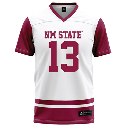 NMSU - NCAA Football : Quincy Davis - White Football Jersey-0