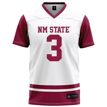 NMSU - NCAA Football : Shawn Brown - White Football Jersey-0