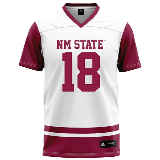 NMSU - NCAA Football : Joshua Goines - White Football Jersey-0