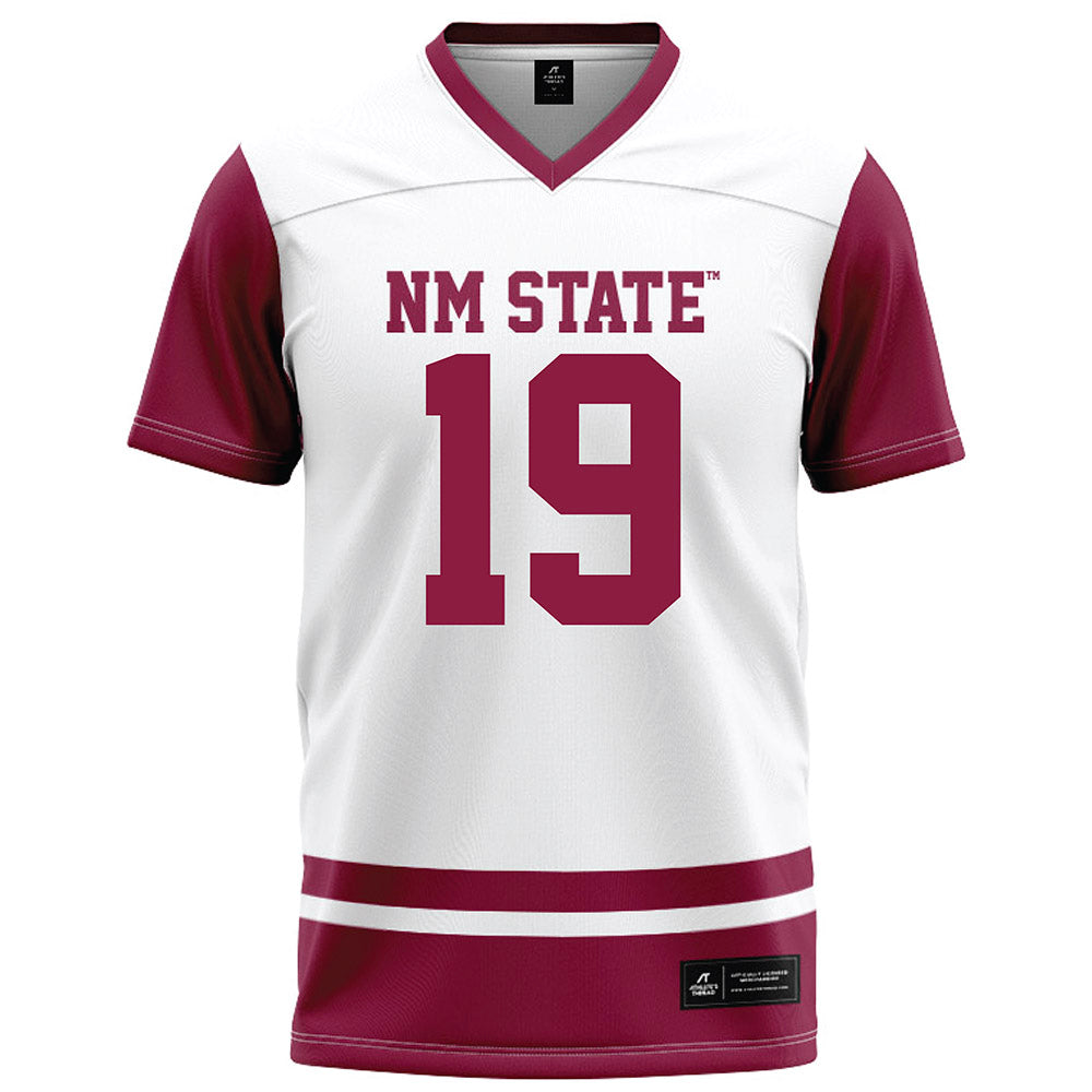 NMSU - NCAA Football : Brodrick Malone - White Football Jersey-0