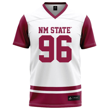 NMSU - NCAA Football : Cole Schnettgoecke - White Football Jersey-0