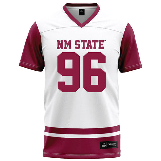 NMSU - NCAA Football : Cole Schnettgoecke - White Football Jersey-0