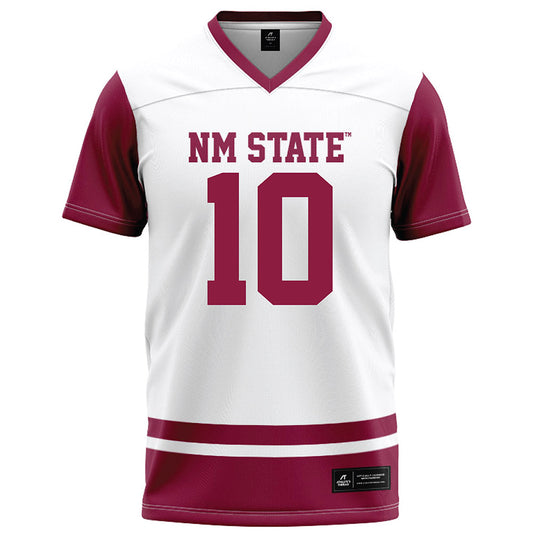 NMSU - NCAA Football : Chance Barron - White Football Jersey-0