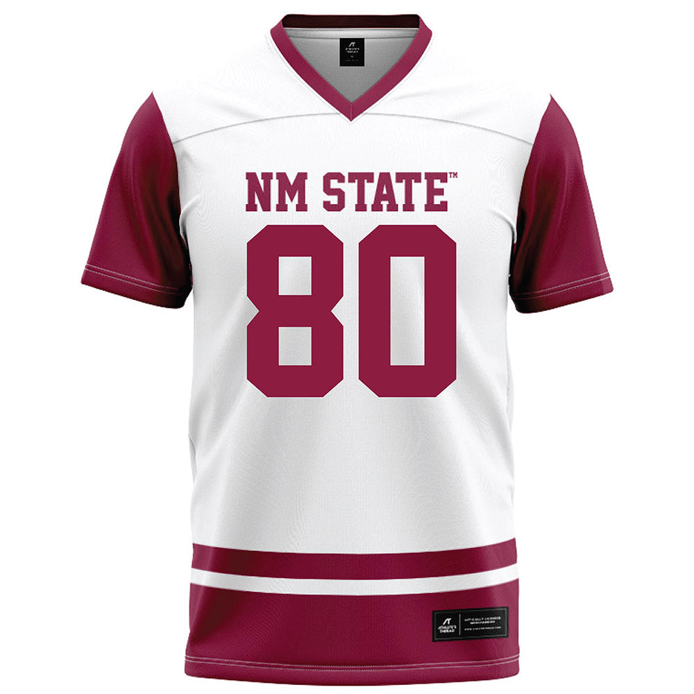 NMSU - NCAA Football : Izeyah Wright - White Football Jersey-0