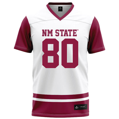 NMSU - NCAA Football : Izeyah Wright - White Football Jersey-0