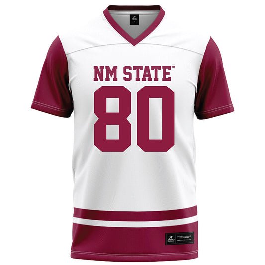 NMSU - NCAA Football : Izeyah Wright - White Football Jersey-0