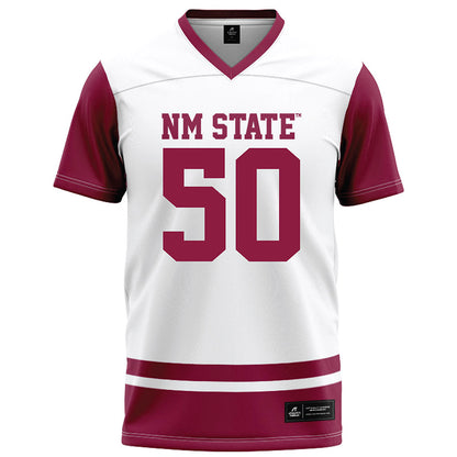NMSU - NCAA Football : Cooper Sheehan - White Football Jersey-0