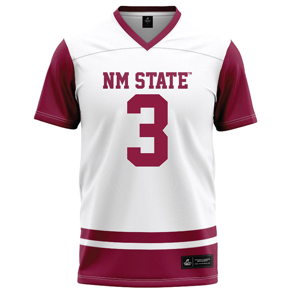 NMSU - NCAA Football : Dakerric Hobbs - White Football Jersey-0