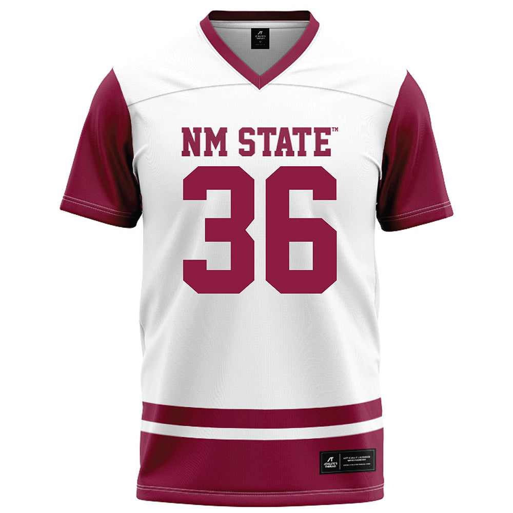 NMSU - NCAA Football : Ethan Singleton - White Football Jersey-0