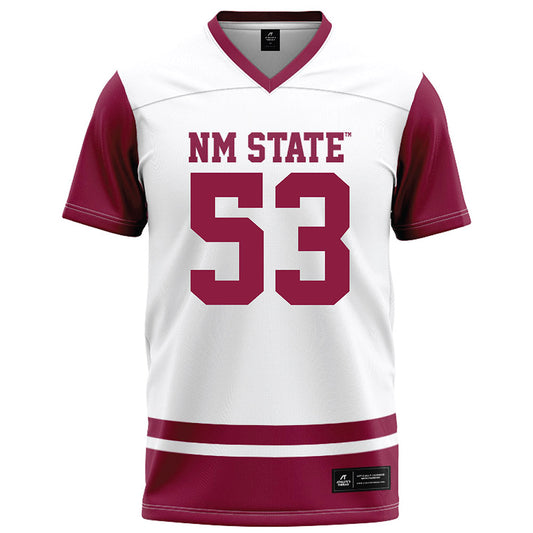 NMSU - NCAA Football : Matthew Saiz - White Football Jersey-0