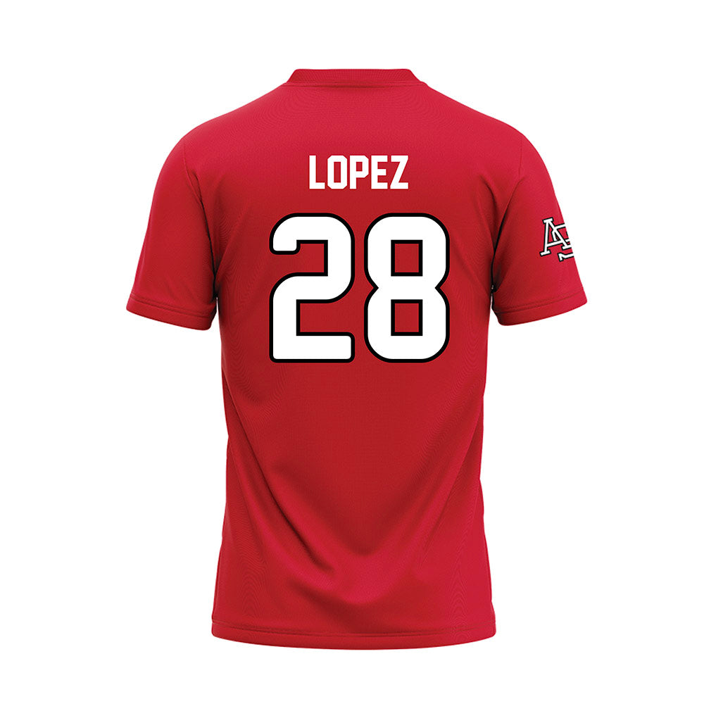 Arkansas State - NCAA Baseball : Joey Lopez - Red Baseball Jersey-1