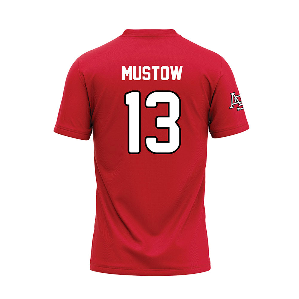 Arkansas State - NCAA Baseball : Adam Mustow - Red Baseball Jersey-1