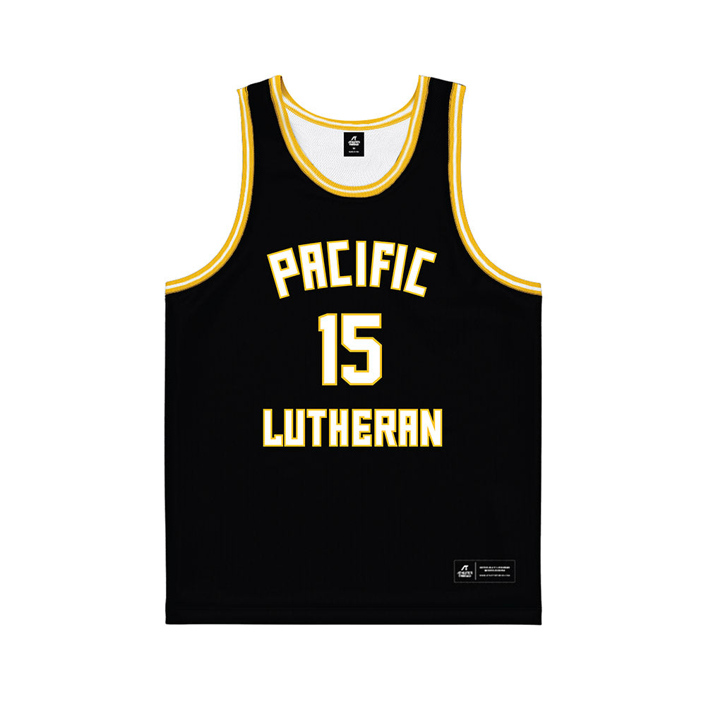 PLU - NCAA Men's Basketball : Henry Smith - Black Basketball Jersey-0